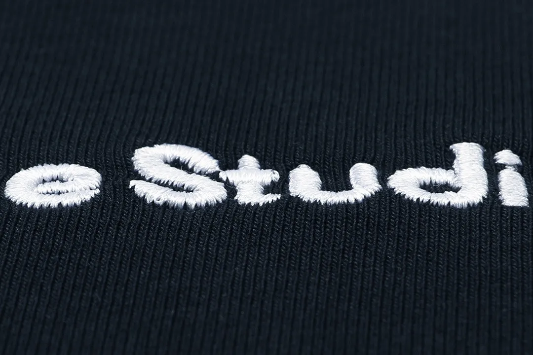 Acne Studios 2026 New Arrival logo Same Style t 100％ 32 ：Dark Blue Size：XS S M L